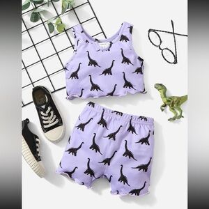 Toddler girls Dinosaur tank top and shorts set